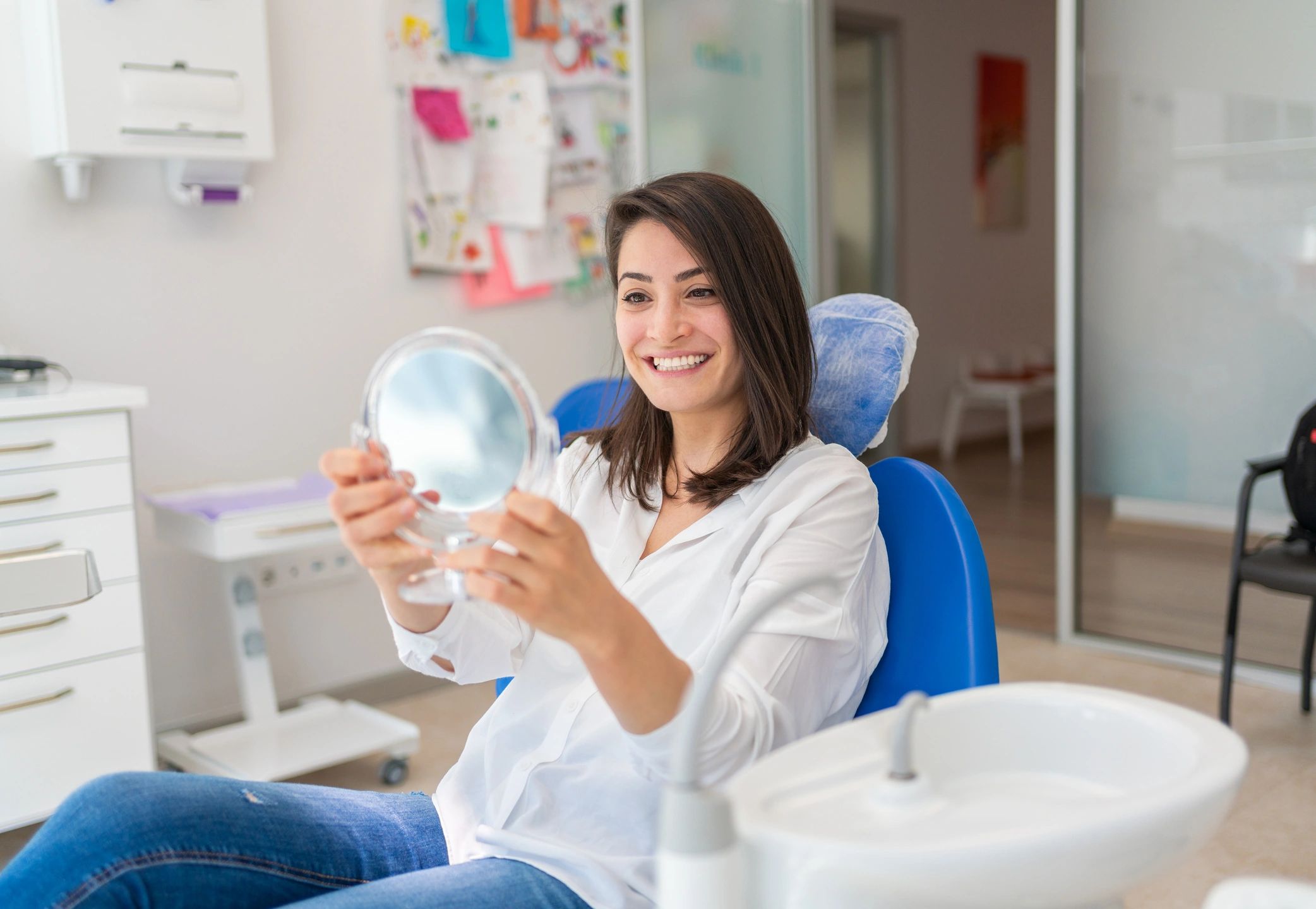 Patient smiling after dental visit